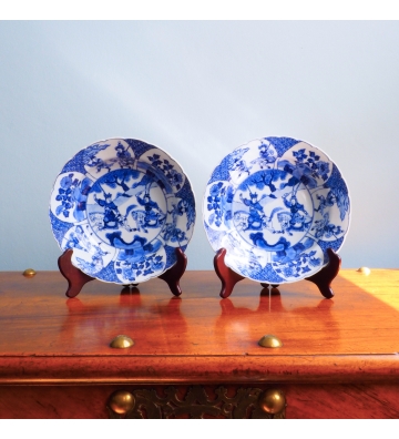 Pair of Kangxi warrior plates