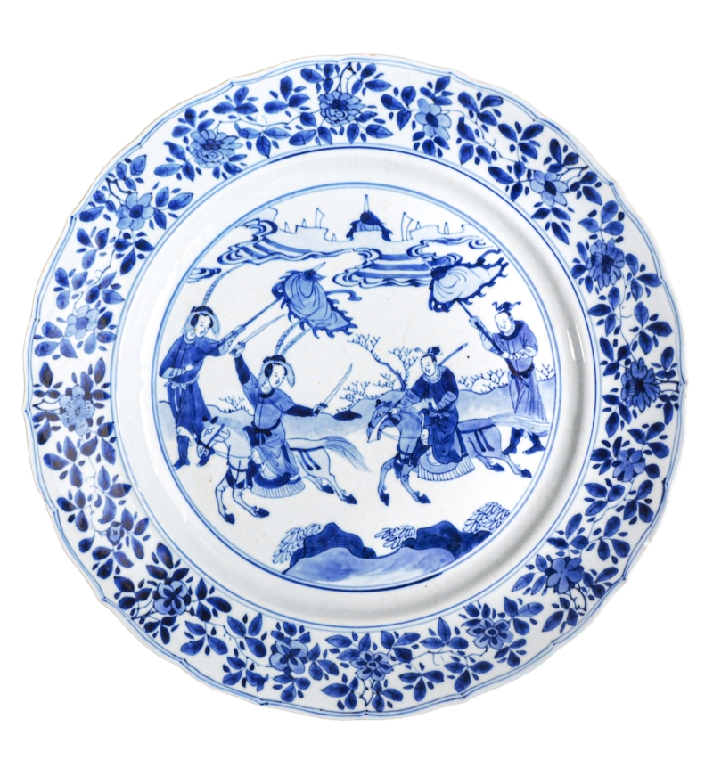 Large Kangxi warrior plate