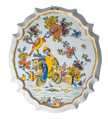 Dutch Delft chinoiserie plaque