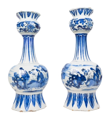 Dutch Delft garlic vases