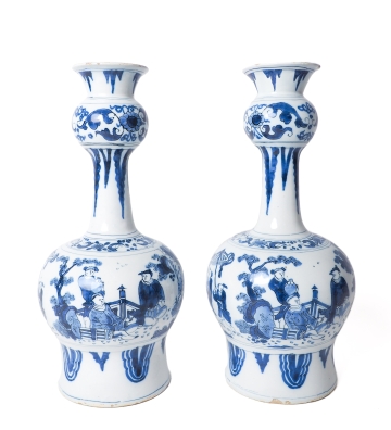 Dutch Delft garlic vases