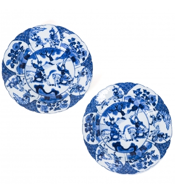 Pair of Kangxi warrior plates